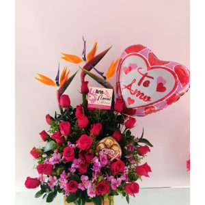 rosas rojas, orquideas