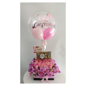 rosas rosadas, orquideas, chocolat