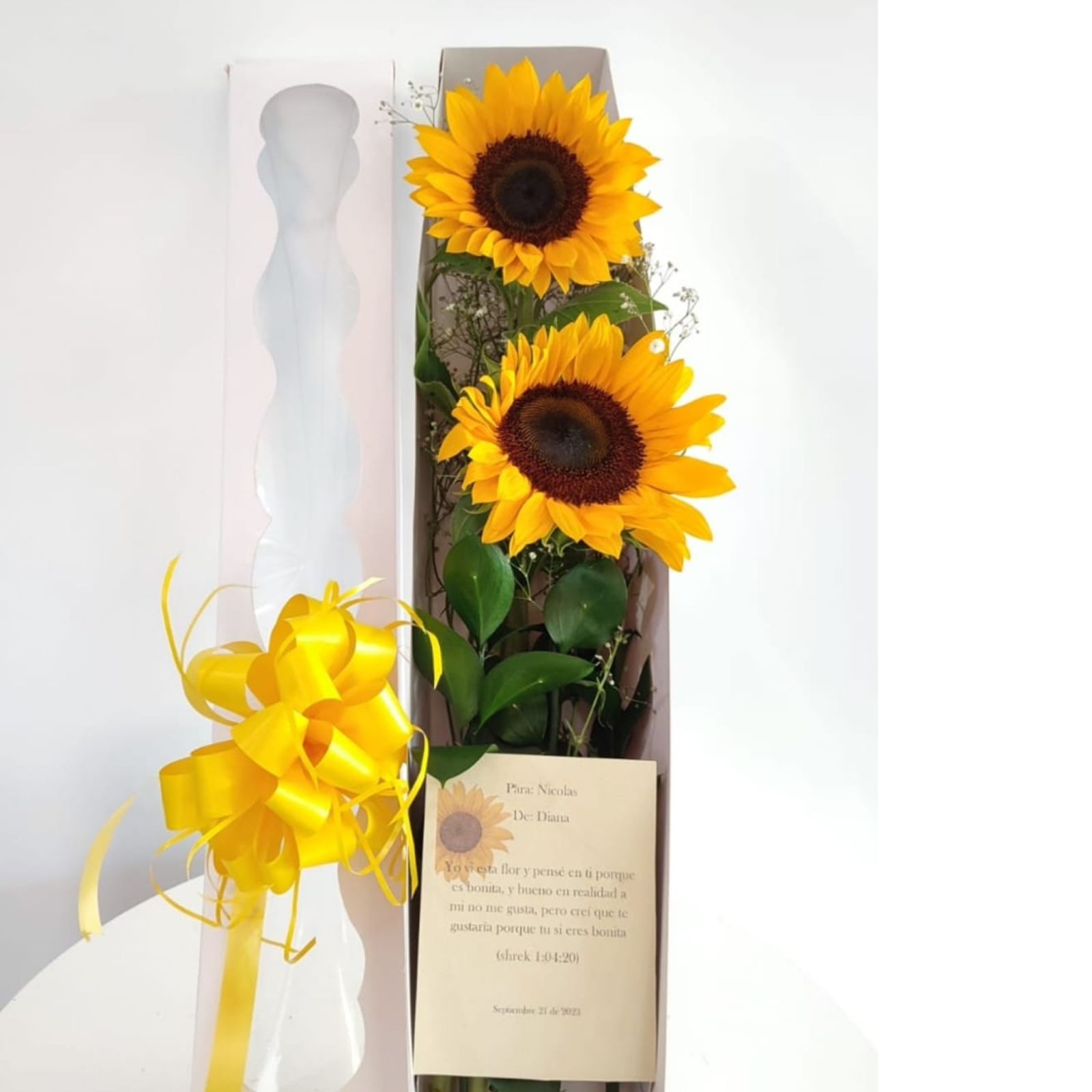 Caja de girasoles- floristeria cali