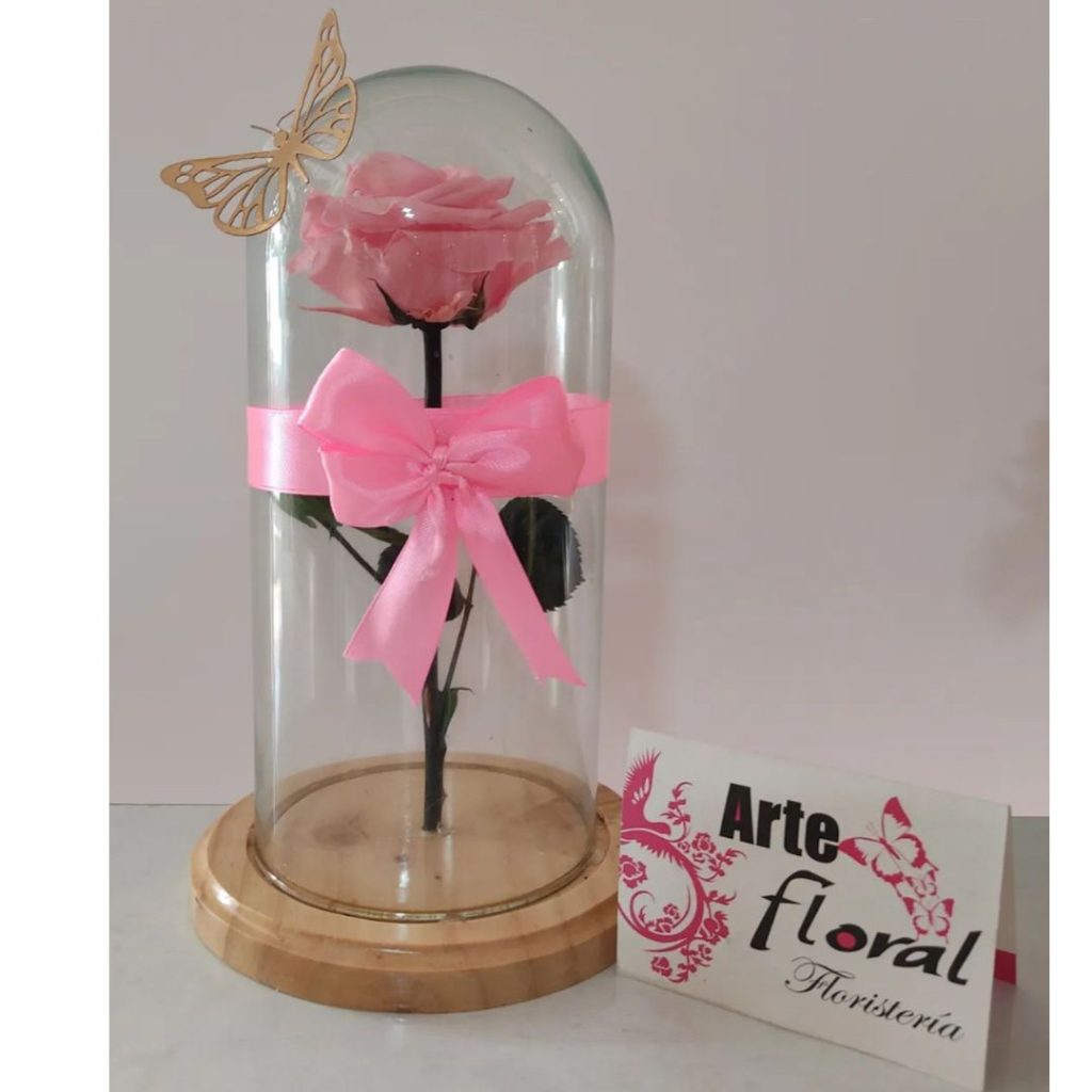 Rosa preservada rosada - floristerias en cali