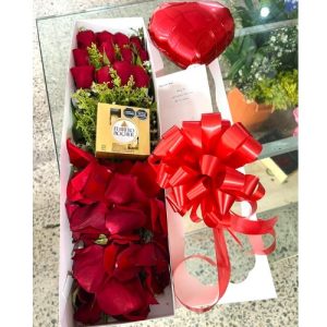 Caja de rosas y chocolates-Floristeria cali
