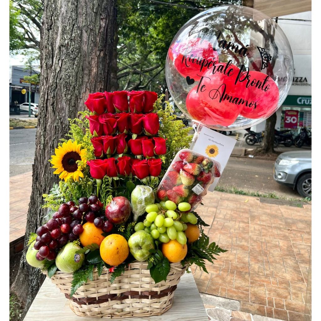 Canasta de con frutas- Floristeria en cali